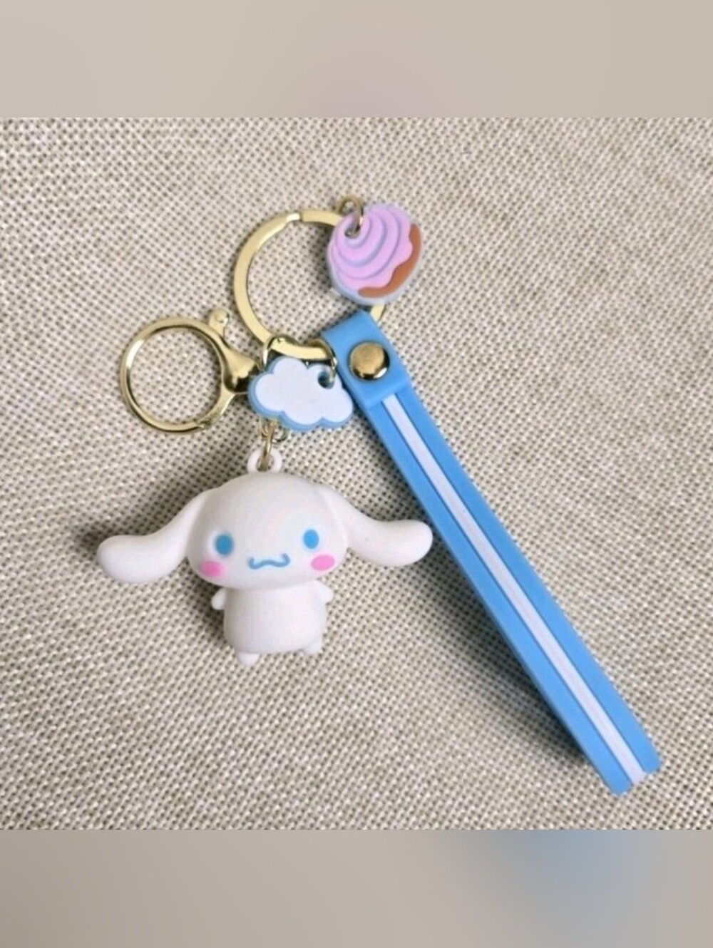 3D Figure Cinnamoroll Keychain Wristband Charms Bag Charm Keyring